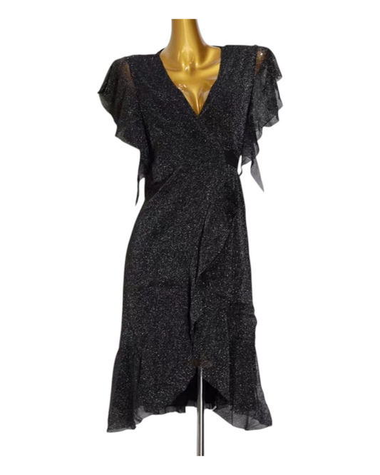 Midnight Elegance Wrap Dress