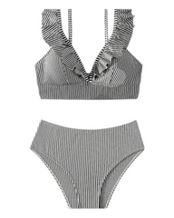 Ruffled Grey Bikini Set