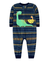 Boys' Long-Sleeved Animal Patterned Onesie