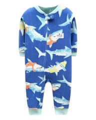Boys' Long-Sleeved Animal Patterned Onesie
