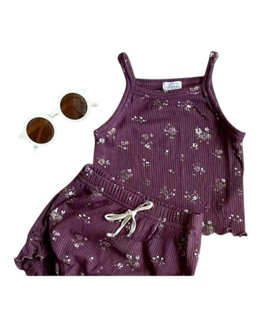 Floral Purple 2-Piece Outfit Set
