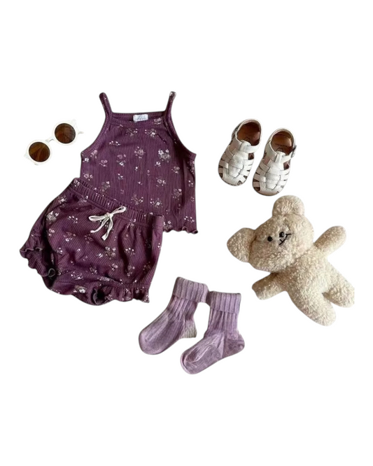 Floral Purple 2-Piece Outfit Set