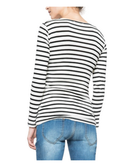 Striped Long-Sleeved Maternity Top