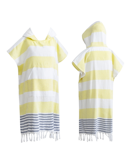 Striped Hooded Beach Poncho