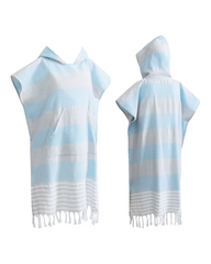 Striped Hooded Beach Poncho