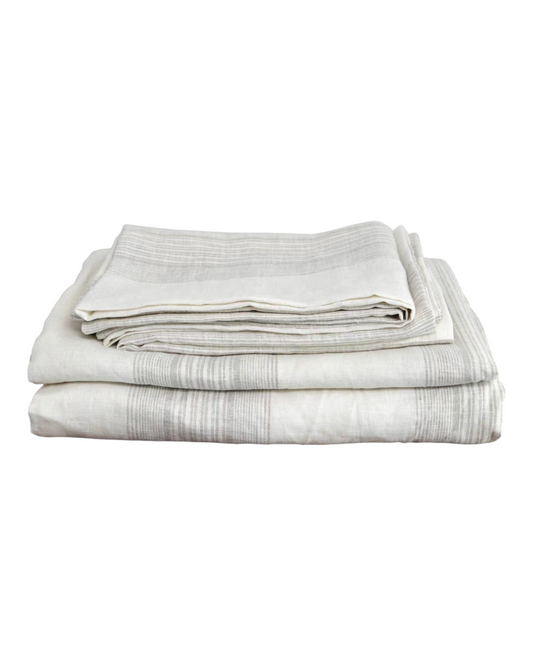 100% Linen Sheets with Two Pillow Cases Set