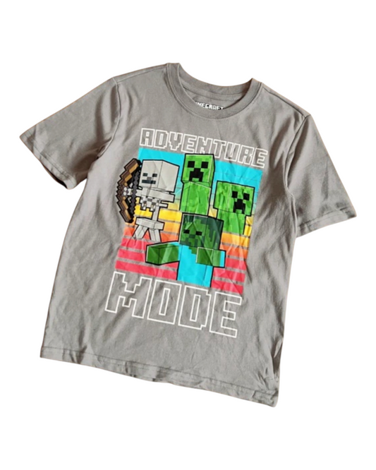 Grey Adventure Mode Minecraft Graphic T-Shirt