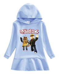 Cotton Hoodie Dress with Roblox Graphic