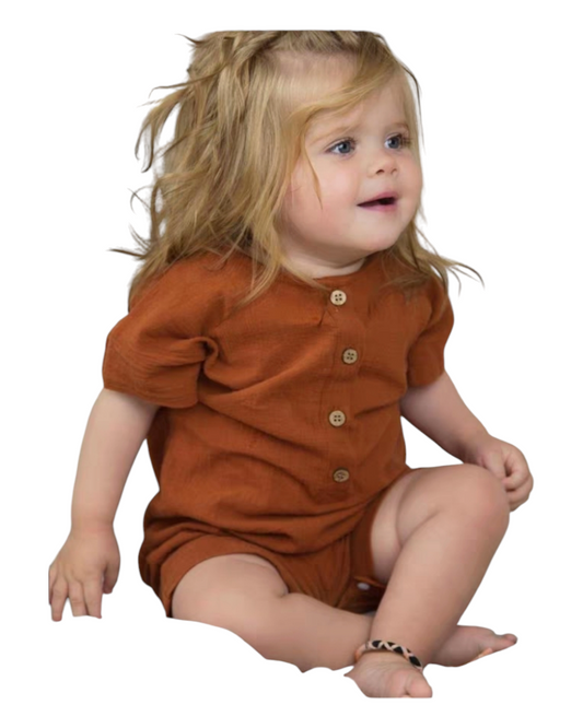 Orange Baby Cotton Onesie