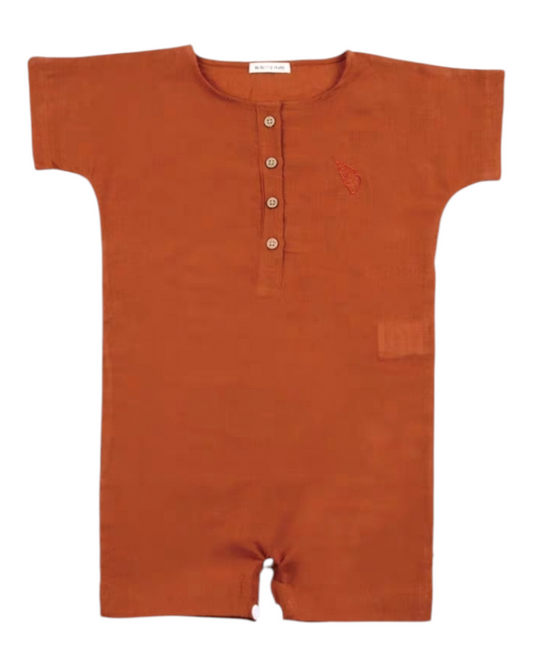 Orange Baby Cotton Onesie