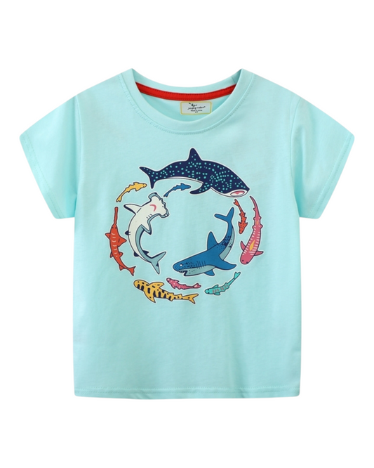 T-Shirt with Shark Graphic