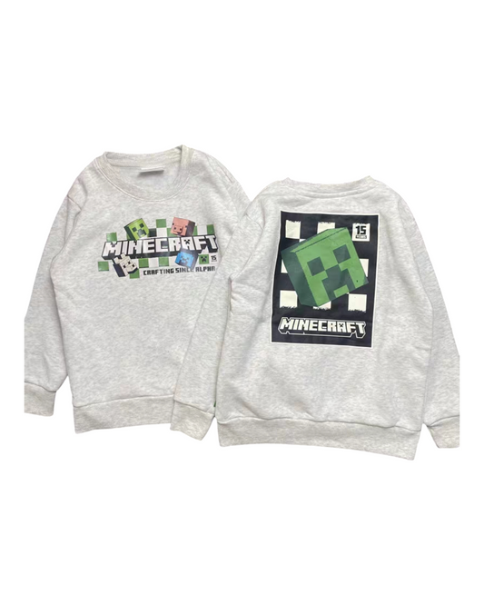Double-Sided Grey Minecraft Sweater