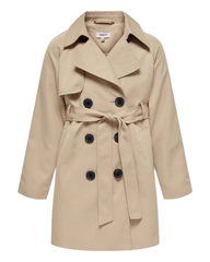 Beige Trench Coat with Belt