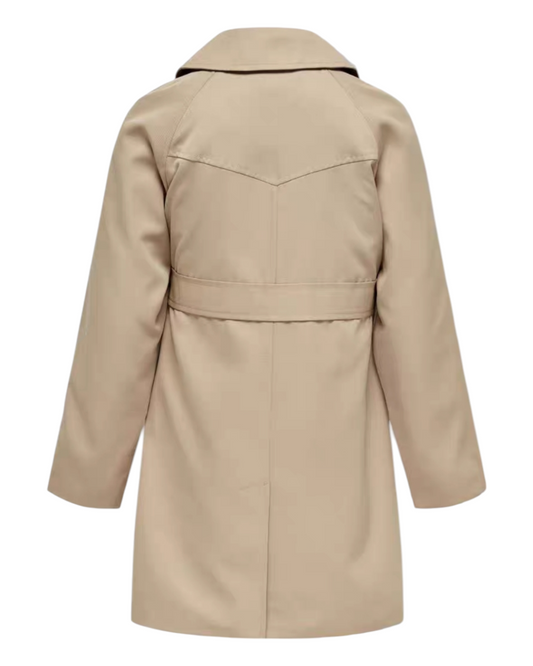 Beige Trench Coat with Belt