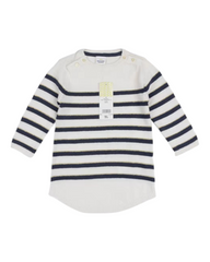 Black and White Striped Long-Sleeved Baby Jumper