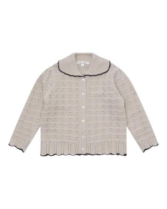 Girls' Button-Up Cardigan with Collar