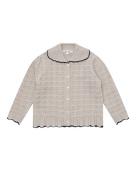 Girls' Button-Up Cardigan with Collar