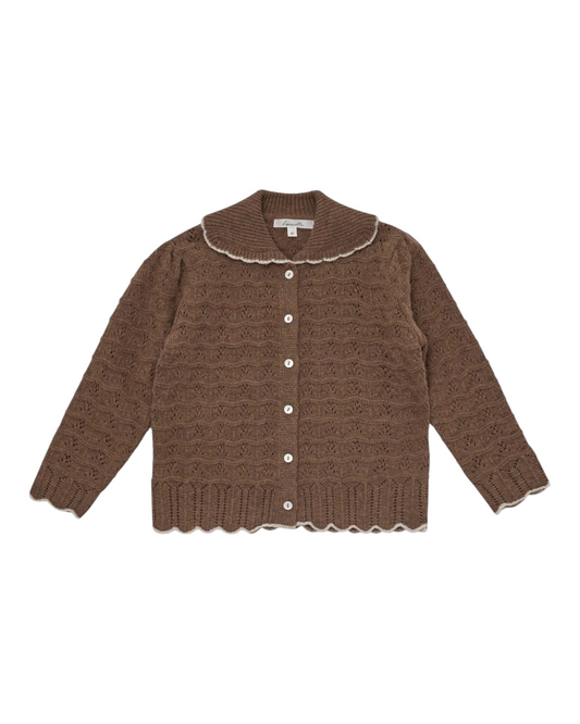 Girls' Button-Up Cardigan with Collar