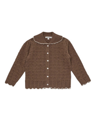 Girls' Button-Up Cardigan with Collar