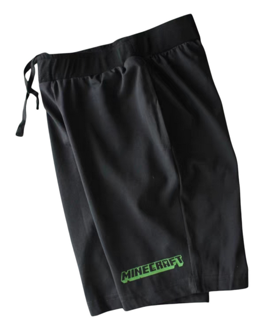Black Shorts with Minecraft Logo