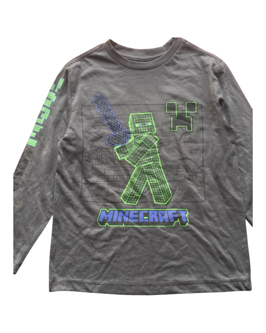 Long-Sleeved Double-Sided Grey Minecraft Top