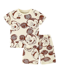Patterned Cotton T-Shirt and Shorts Pyjama Set