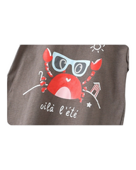 Crab Patterned Cotton T-Shirt and Shorts Pyjama Set