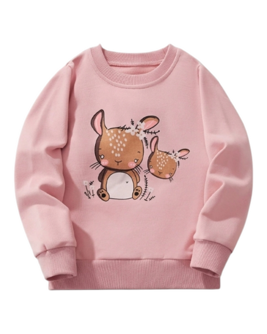 Girls' Pink Bunny Jumper