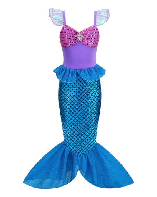Mermaid Dress with Tulle Ruffles
