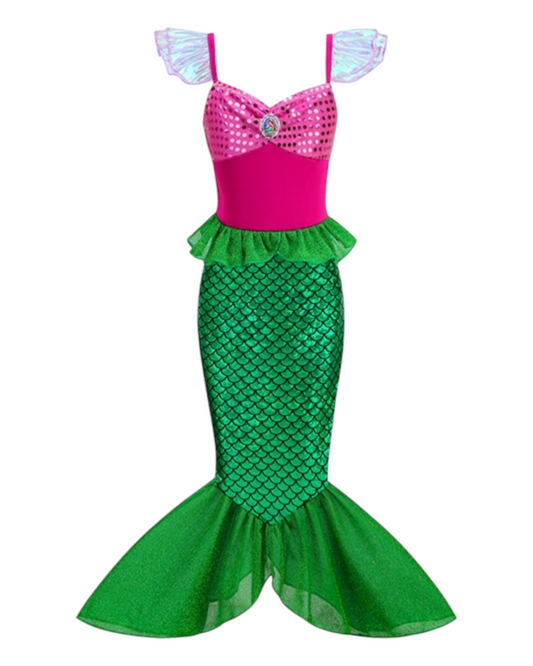 Mermaid Dress with Tulle Ruffles