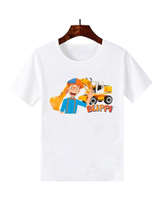 Blippi Patterned White Graphic T-Shirt