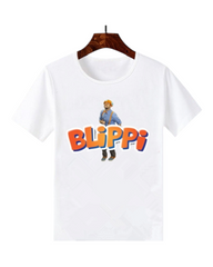 Blippi Patterned White Graphic T-Shirt
