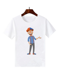 Blippi Patterned White Graphic T-Shirt