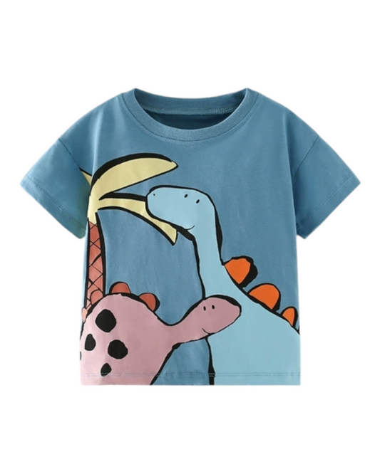 Blue Graphic Dinosaur T-Shirt