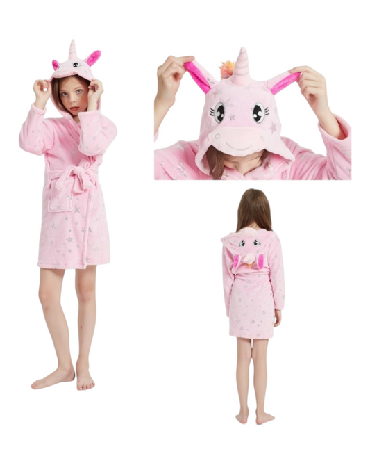 Fluffy Patterned Girls' Bath Robes