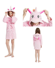 Fluffy Patterned Girls' Bath Robes