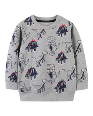 Grey Dinosaur Patterned Jumper