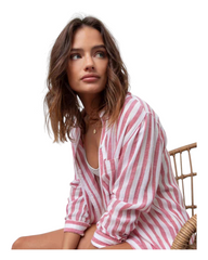 Striped Linen Button-Up Shirt