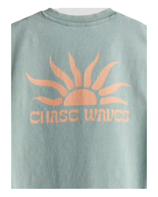 Boys' Sage Green "Chase Waves" T-Shirt