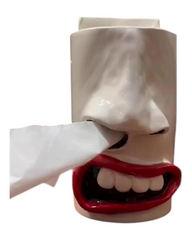Pottery Face Tissue Box