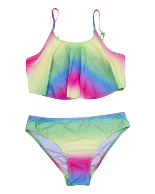 Patterned Bikini with Ruffled Top