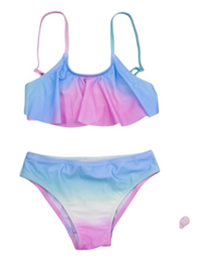 Patterned Bikini with Ruffled Top