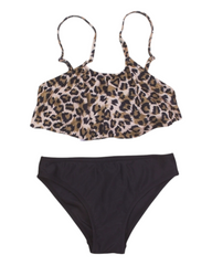 Patterned Bikini with Ruffled Top