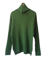 Long-Sleeved Ribbed Cashmere Turtleneck Sweater