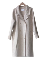 Long Button-Up Woollen Coat