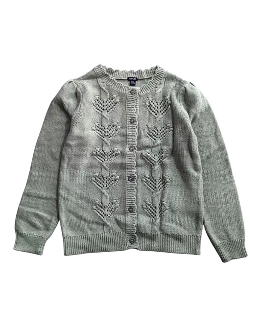 Button-Up Cardigan with Texture Pattern