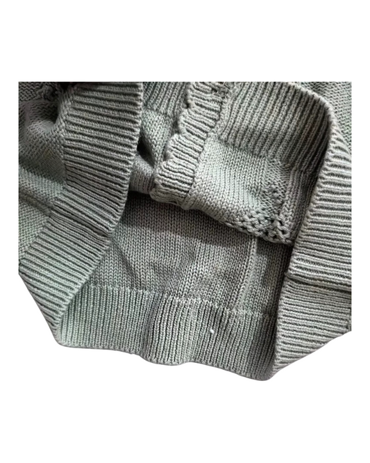Button-Up Cardigan with Texture Pattern