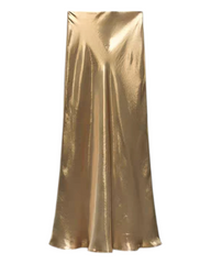 Gold Metallic Long Slip Skirt