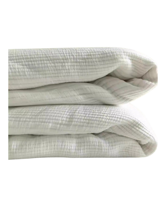 100% Cotton Ribbed White Blanket Bed Spread