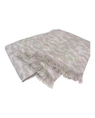 100% Linen Patterned Throw Blanket Bed Spread
